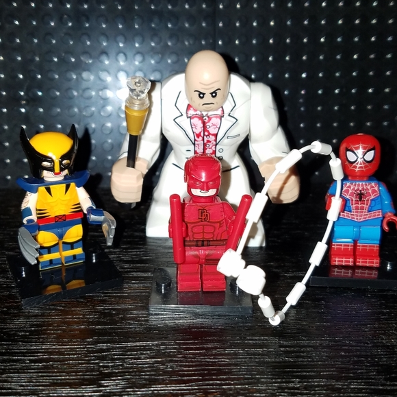 New Marvel Daredevil, Wolverine, Spiderman & Kingpin mini figures - Picture 1 of 8